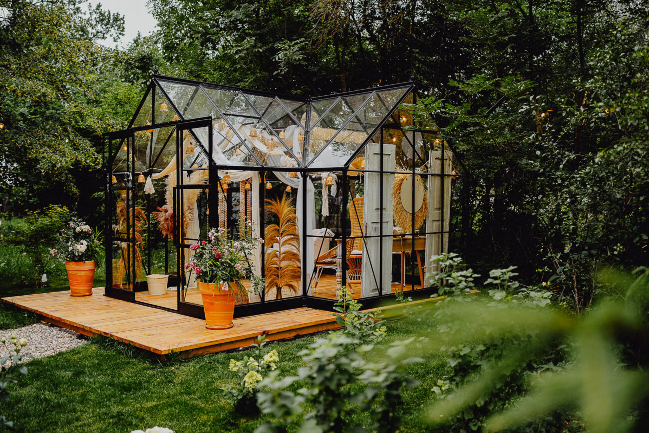 Letnia oranżeria w Stodoła Weselna Między Travami